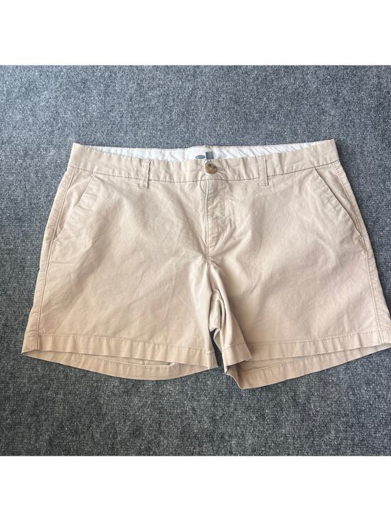 Old Navy Pants - Old Navy Women's Khaki Chino Shorts Size 12 Beige Casual Flat Front